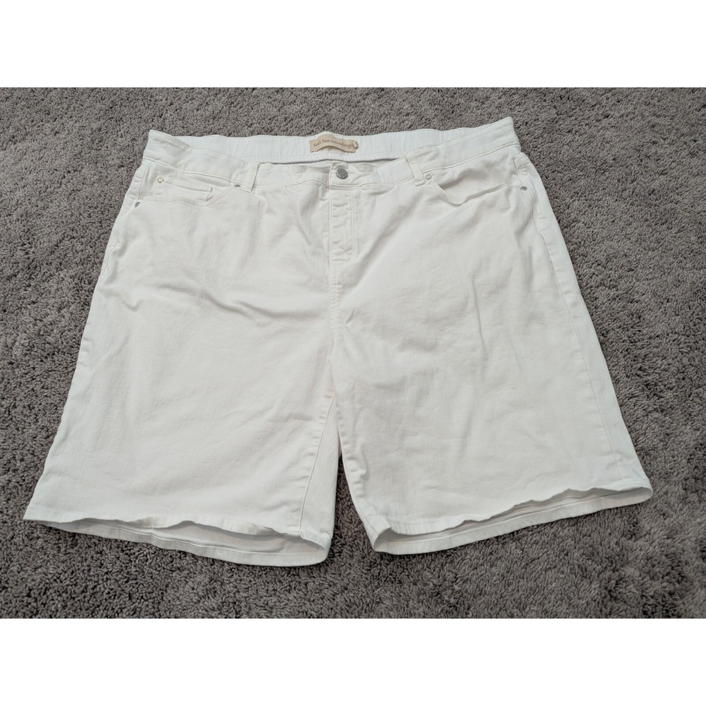Soft Surroundings Jean Shorts Womens 3X White Denim Inseam: 9" Outdoor